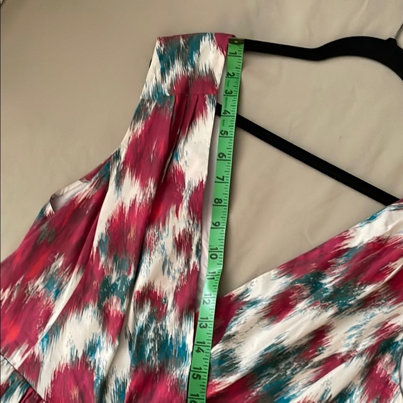 Tracy Reese, Hope for Flowers Red and Teal Sleeveless Midi Dress - Picture 10 of 12